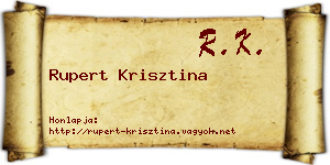 Rupert Krisztina névjegykártya